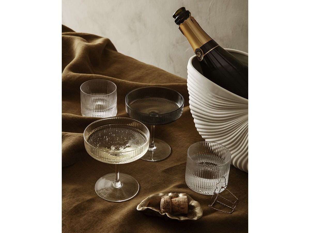 RIPPLE CHAMPAGNE SAUCERS