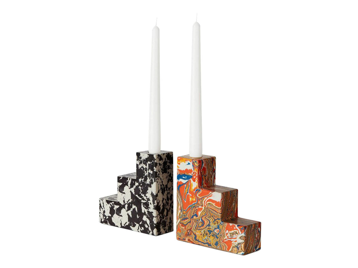 SWIRL STEPPED BOOKEND SET