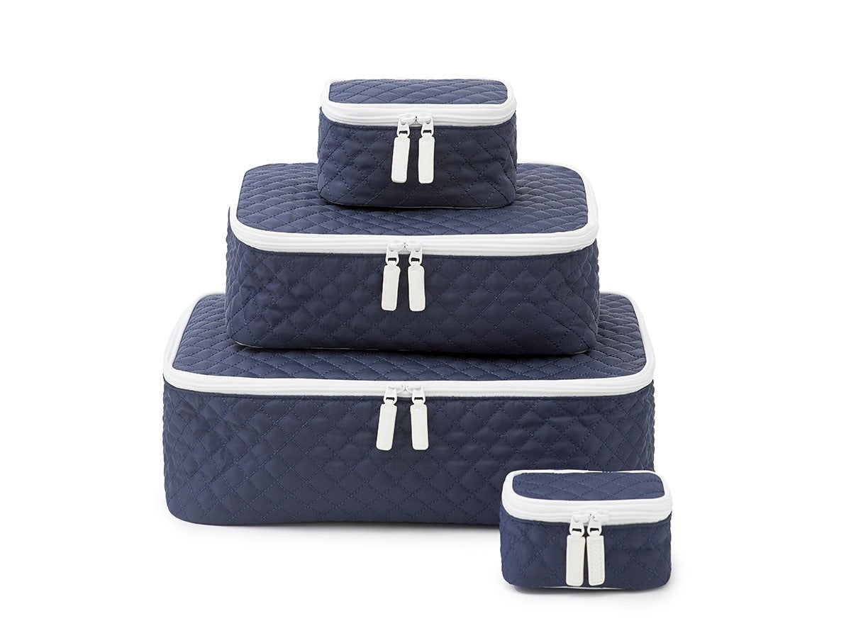 DIAMOND QUILT POUCH SET OF 2
