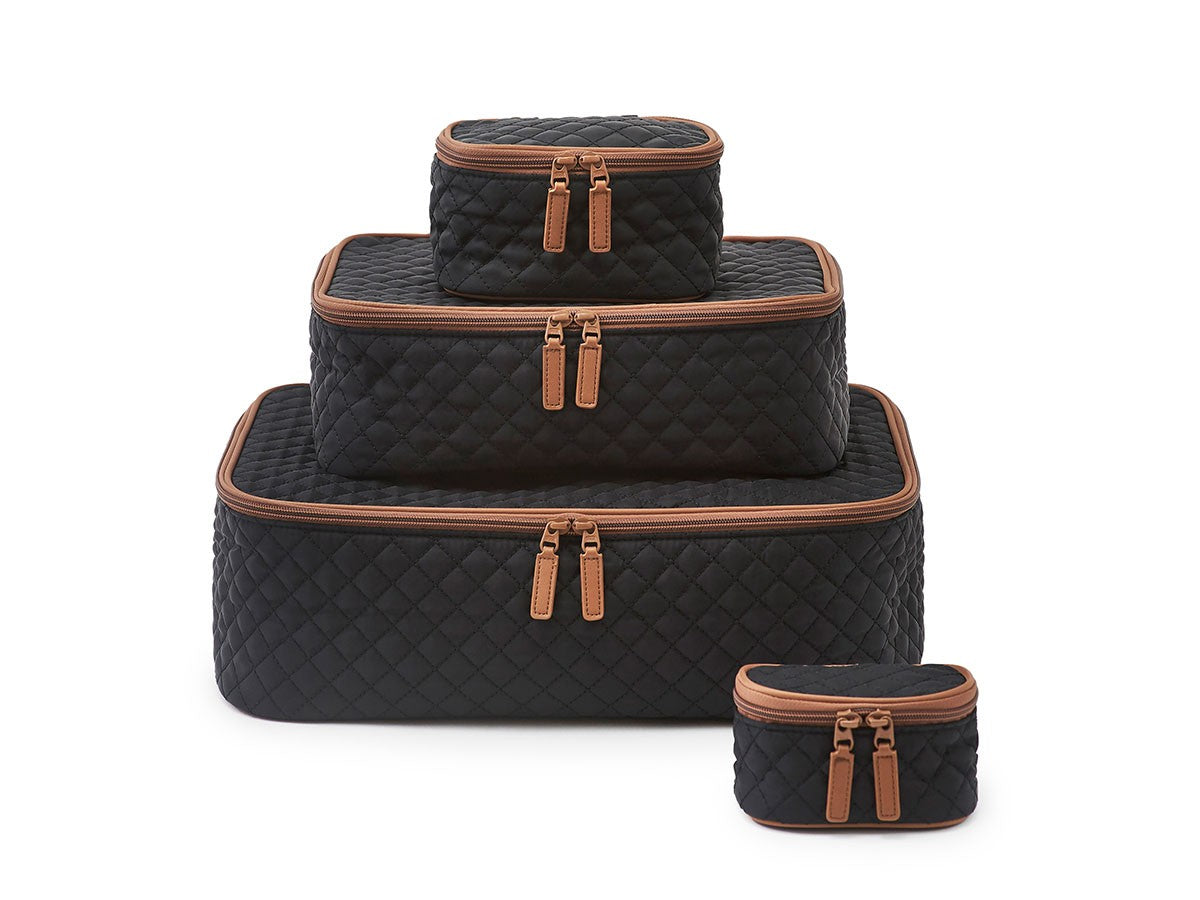 DIAMOND QUILT POUCH SET OF 3