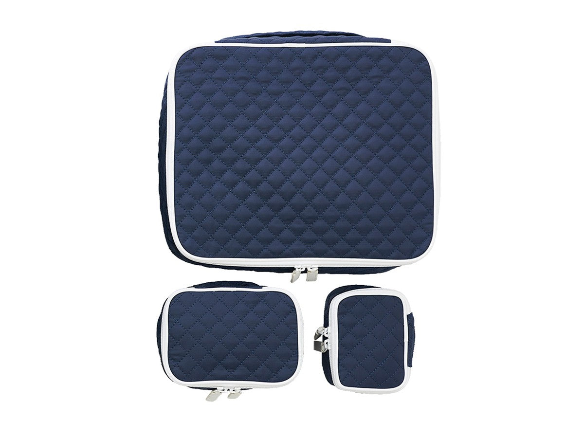 DIAMOND QUILT POUCH SET OF 3