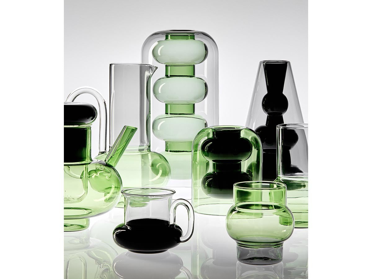 BUMP SHORT GLASS 2P GREEN