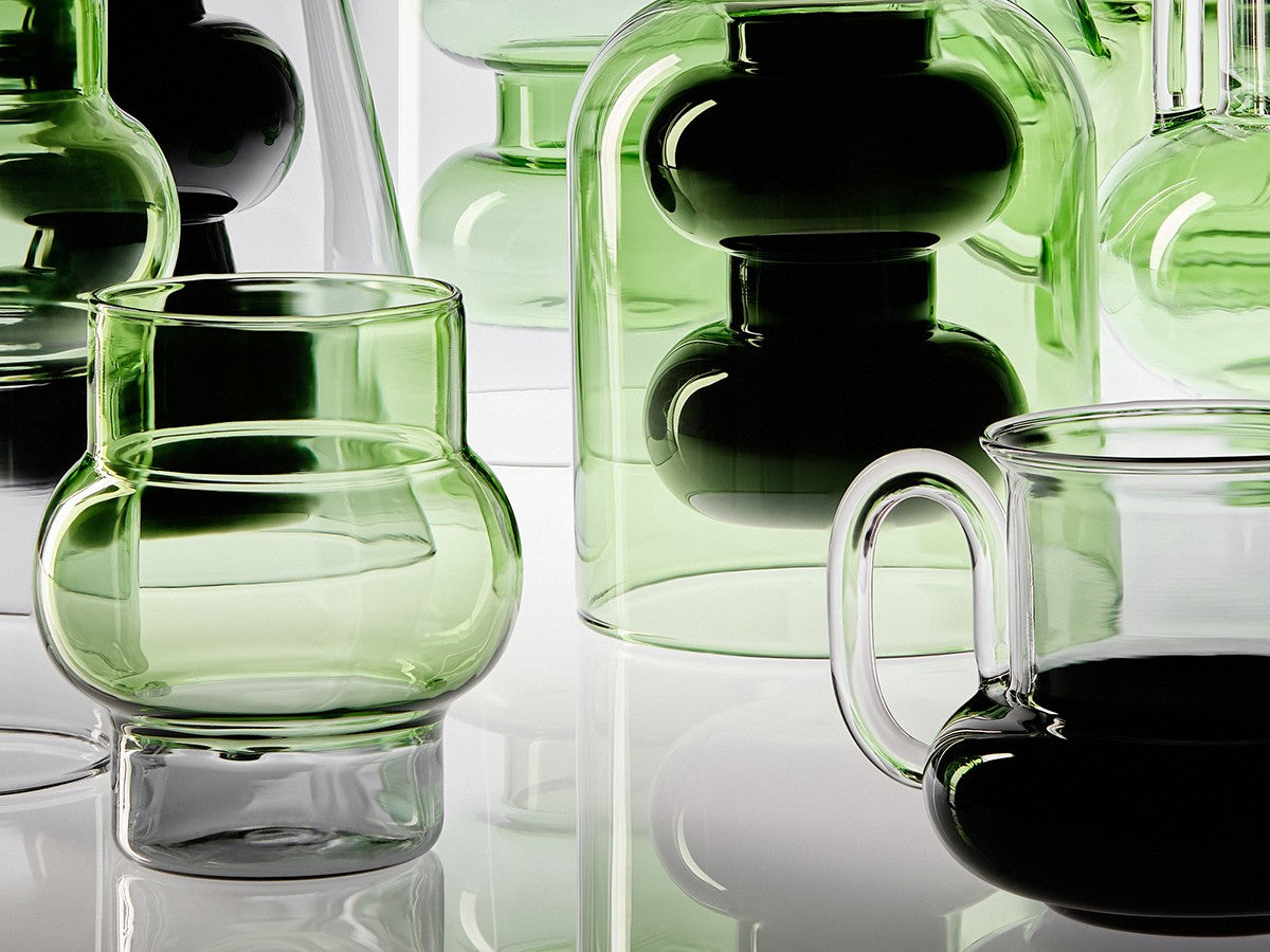 BUMP SHORT GLASS 2P GREEN