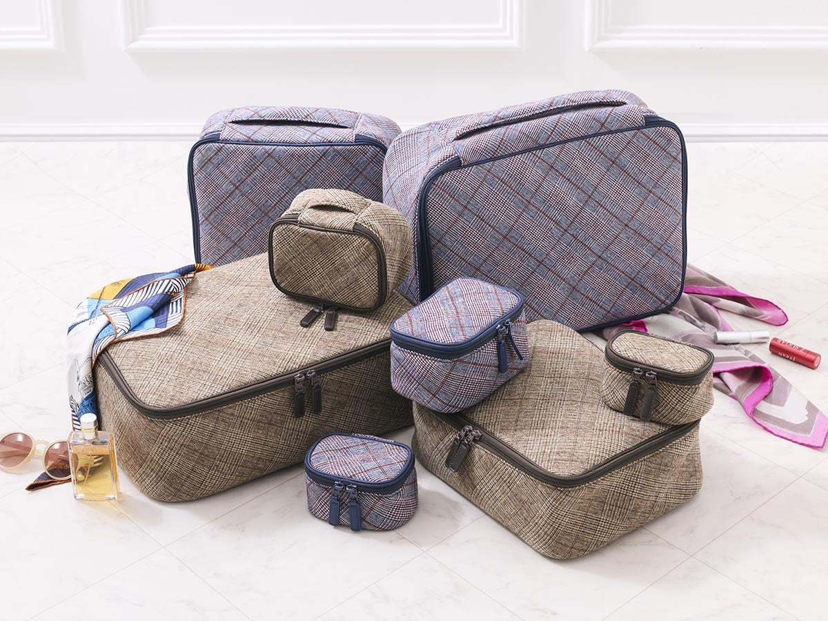 POSH PLAID POUCH SET OF 4