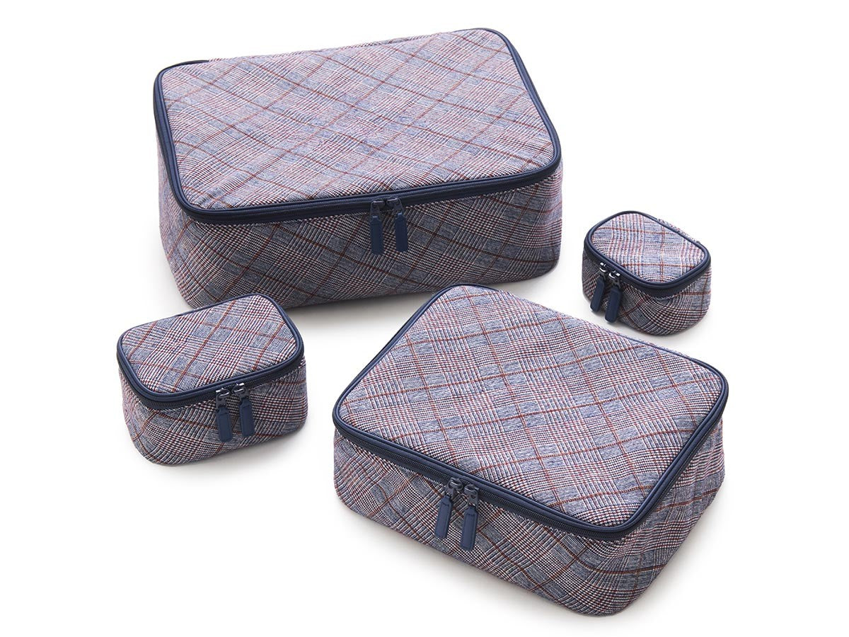 POSH PLAID POUCH SET OF 4