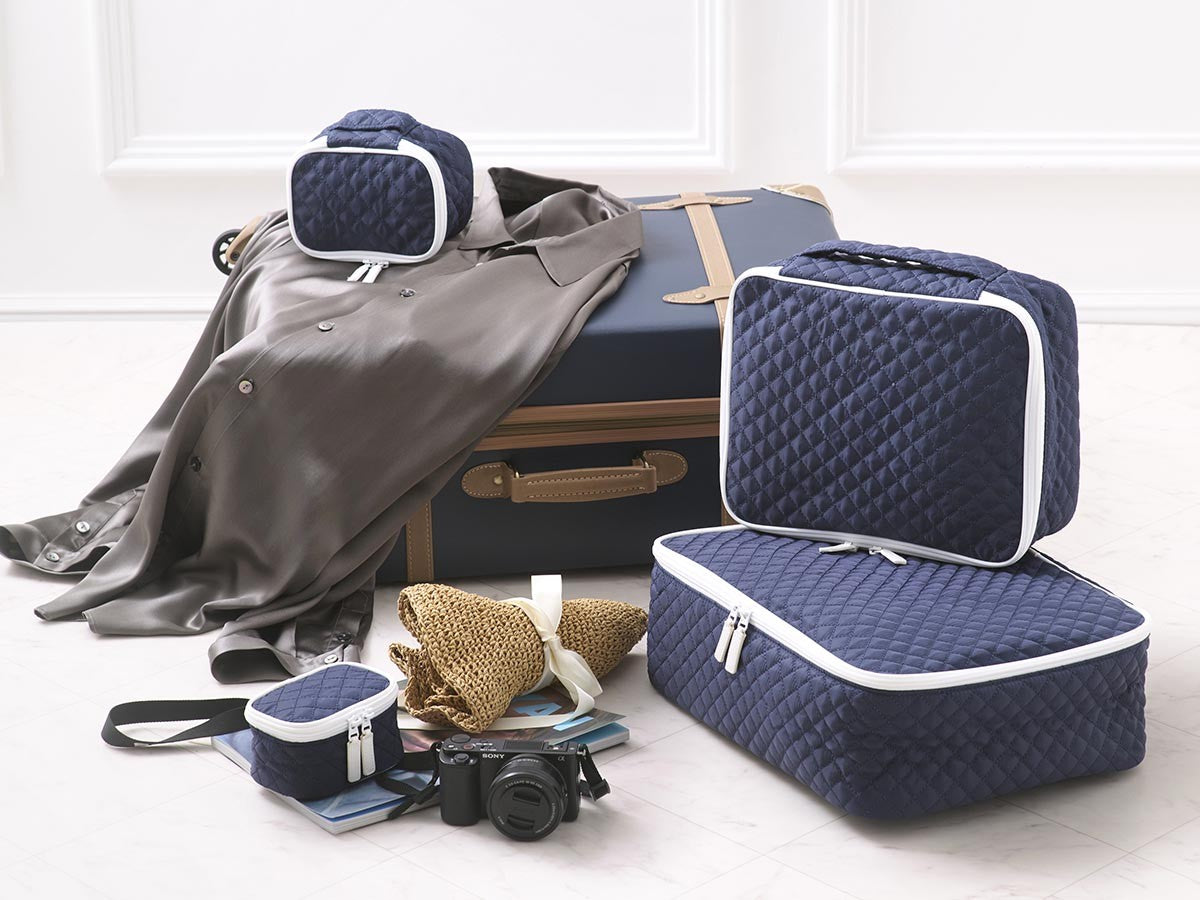 DIAMOND QUILT POUCH SET OF 3