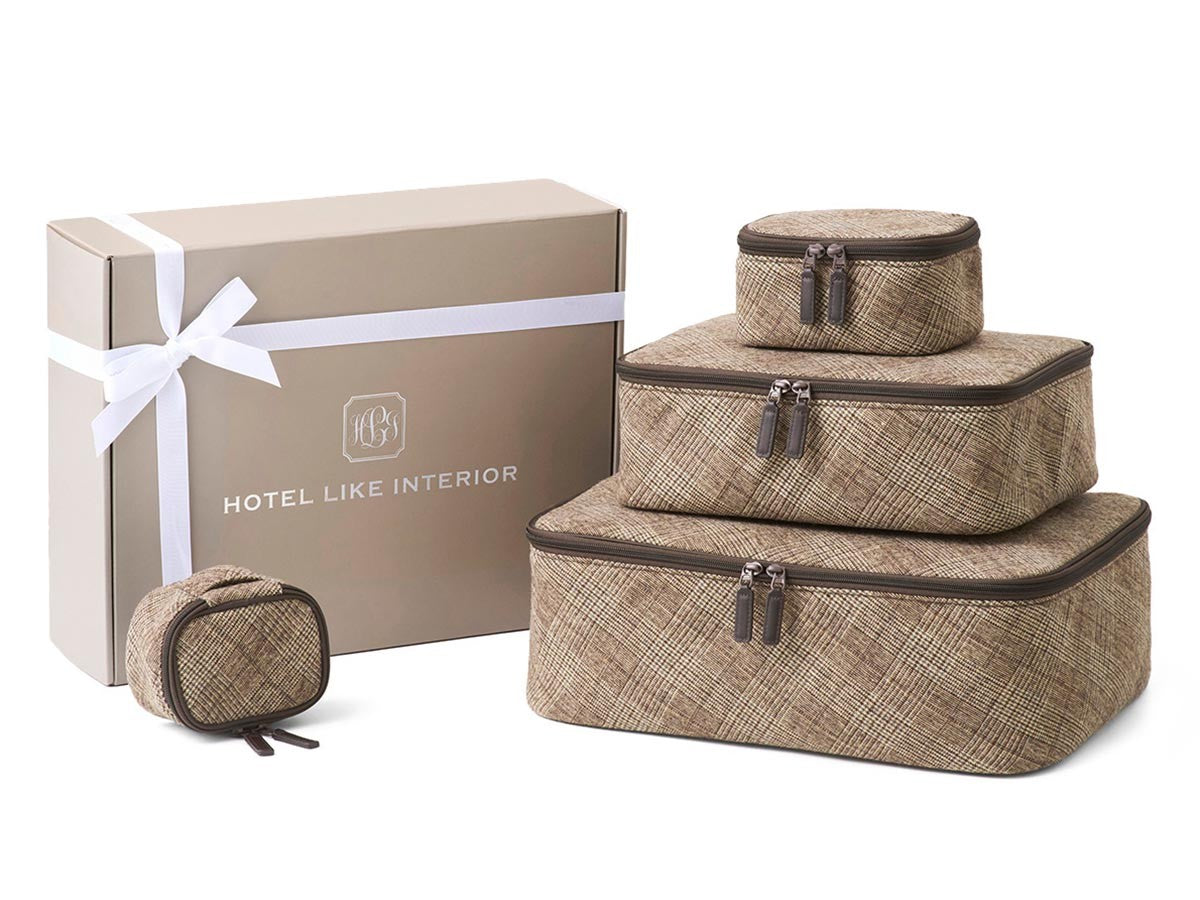 POSH PLAID POUCH SET OF 4