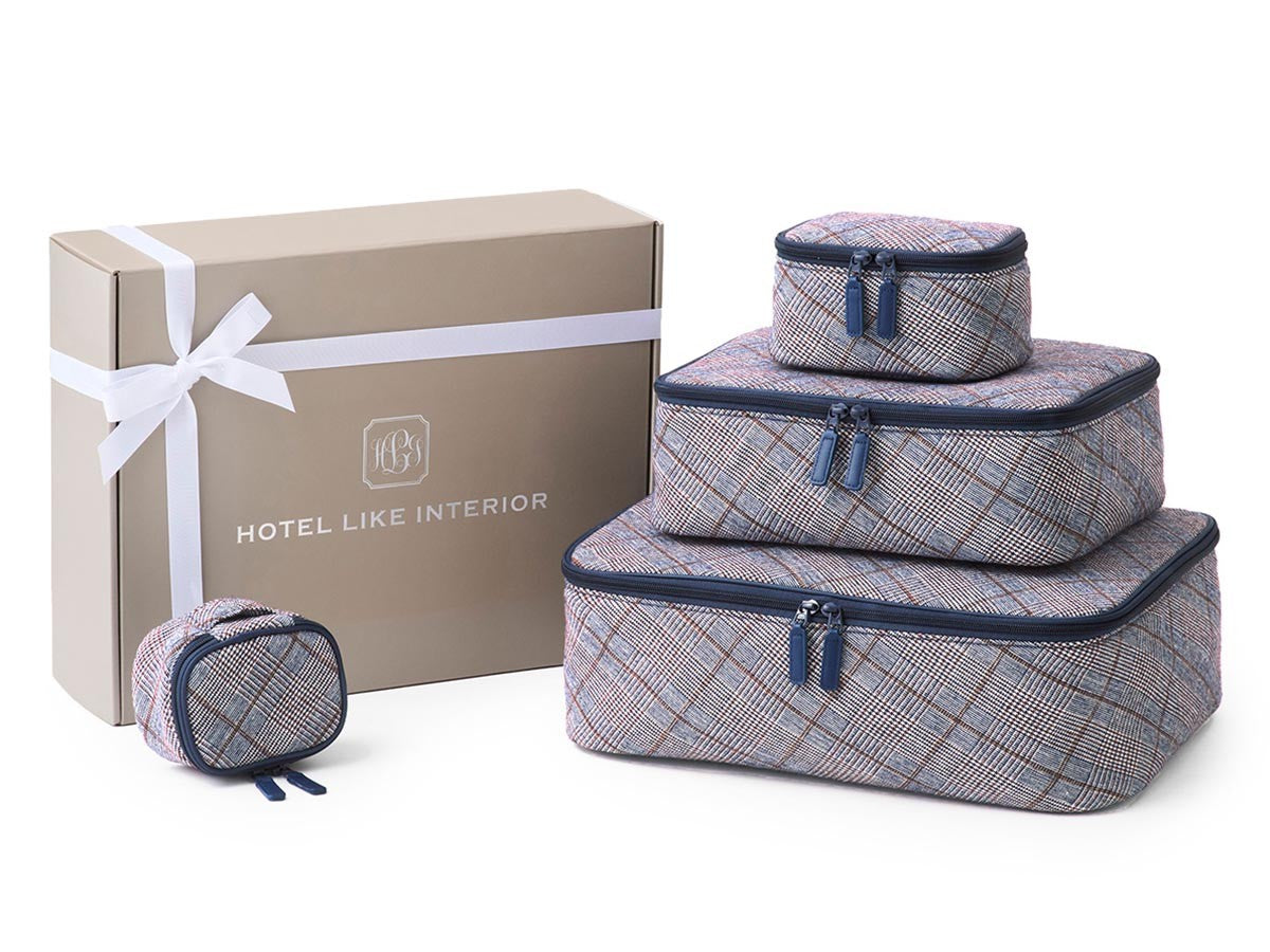 POSH PLAID POUCH SET OF 4