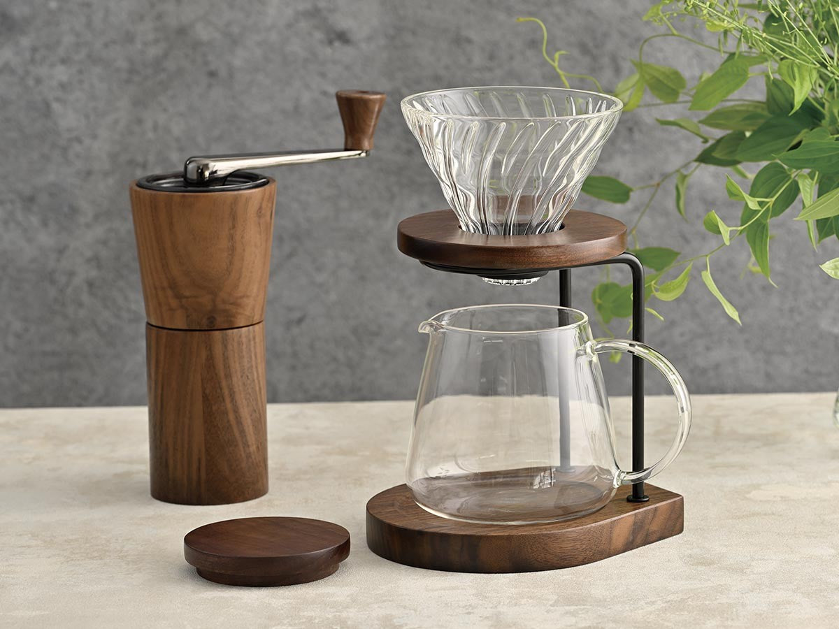 WALNUT WOOD DRIP STAND SET