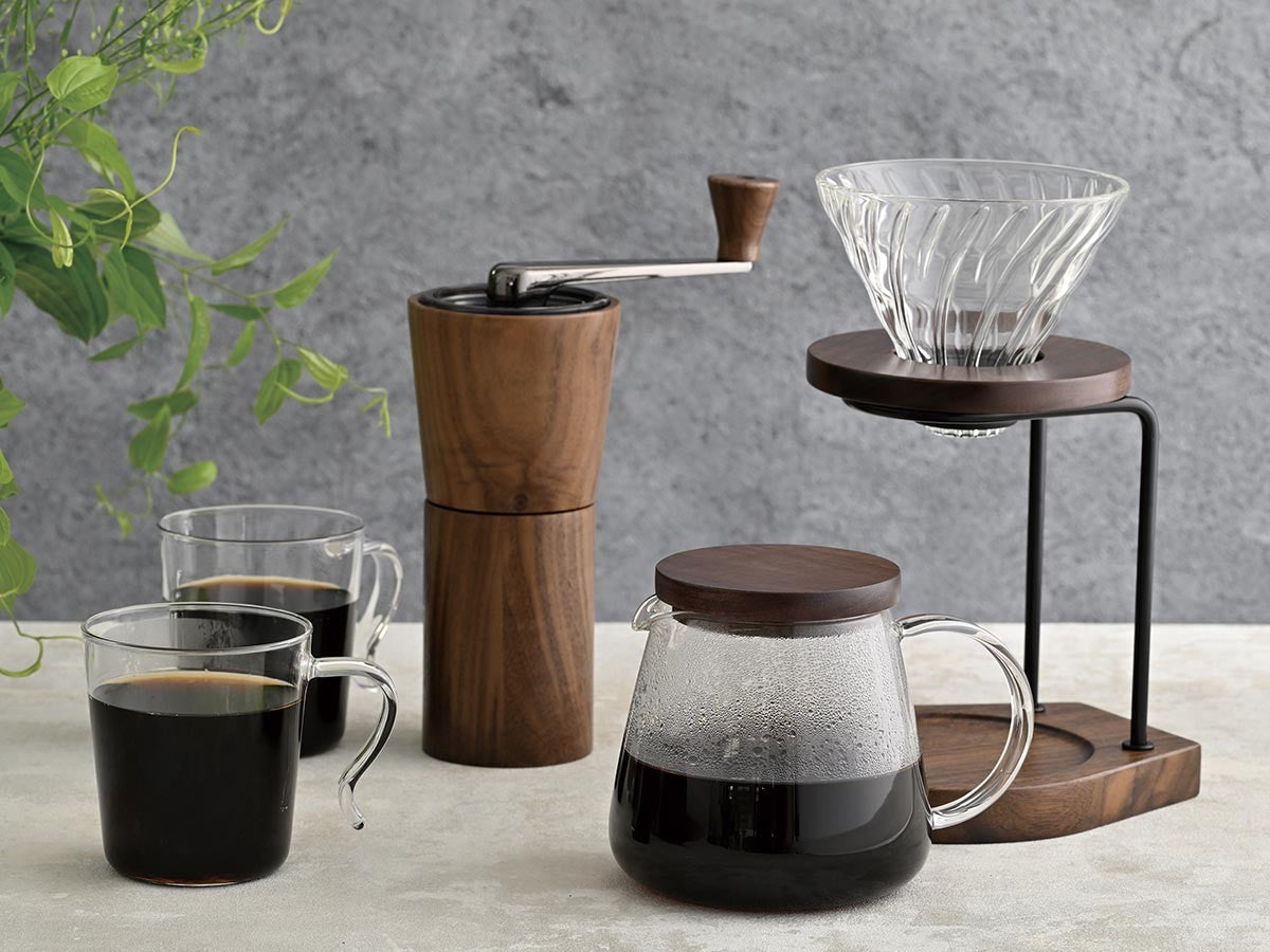WALNUT WOOD DRIP STAND SET