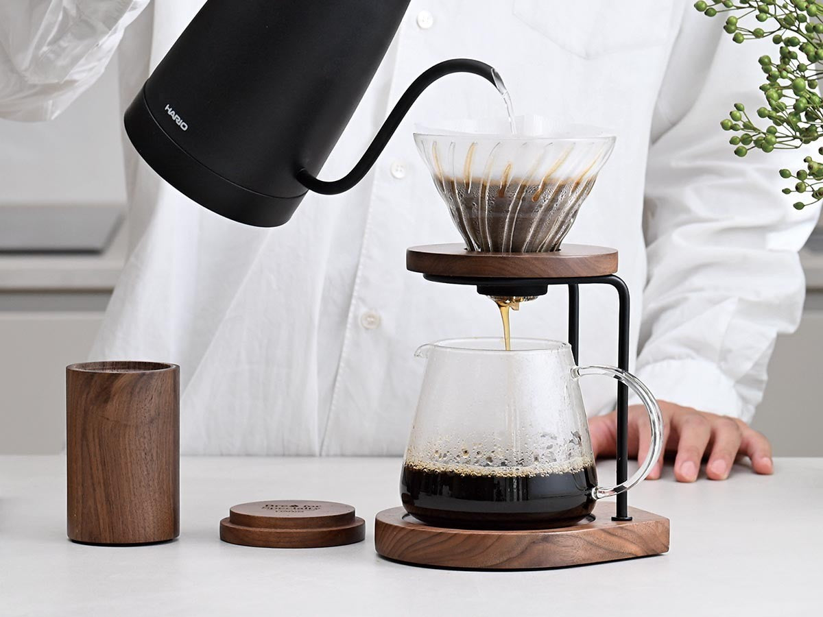 WALNUT WOOD DRIP STAND SET_4