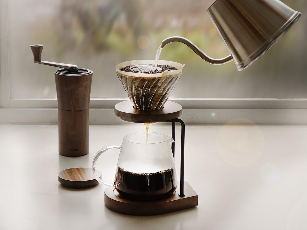 WALNUT WOOD DRIP STAND SET_6
