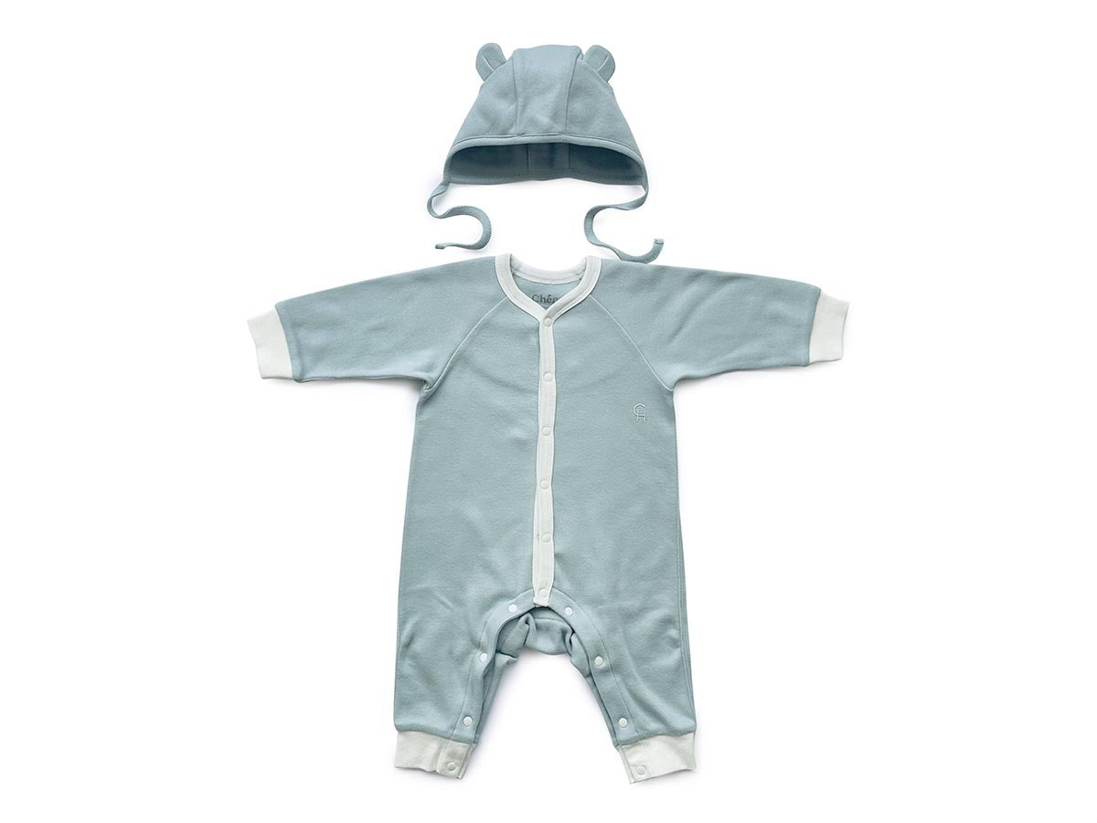 MARSHMALLOW SMOOTH COVERALL & BEAR EAR BONNET