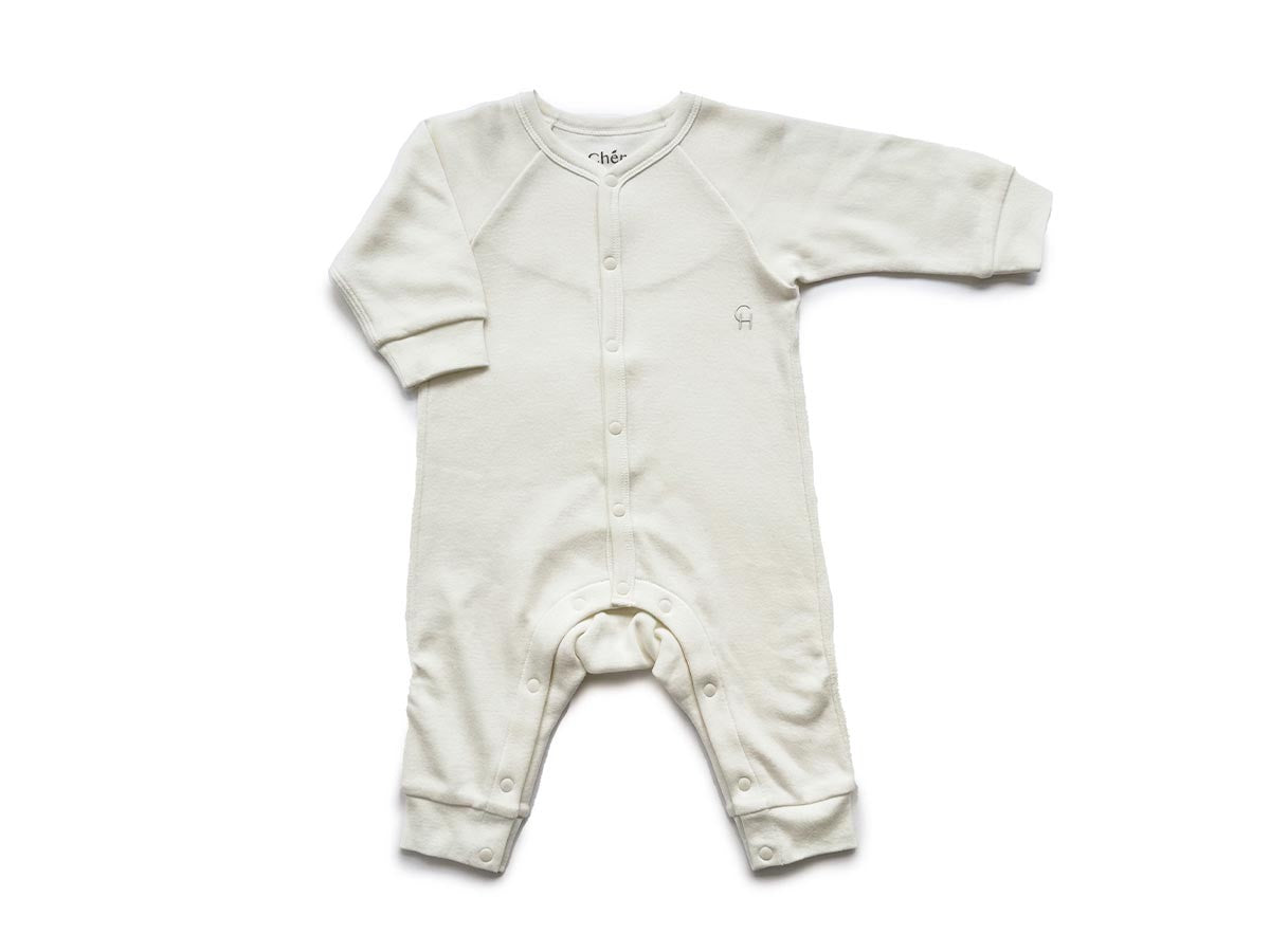 MARSHMALLOW SMOOTH COVERALL & BEAR EAR BONNET